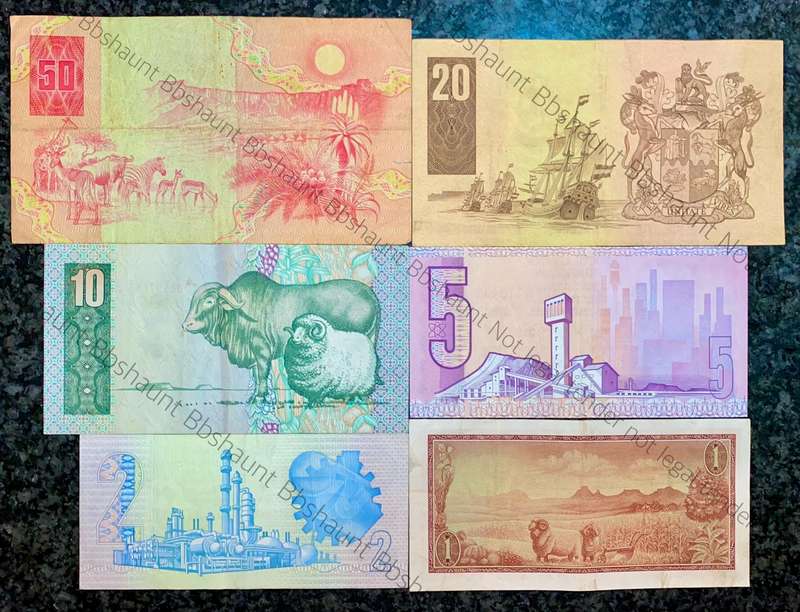 Complete Set GPC De Kock & decimals R50 TO R2 - 1980s (R1 de Jongh 1975) (1 bid takes all)