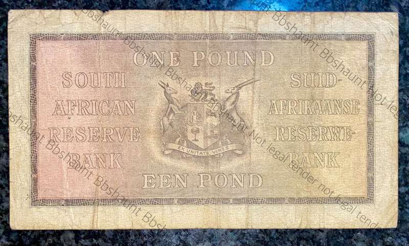 Mh De Kock. 1 pound Pretoria 9th September 1946 -- A161