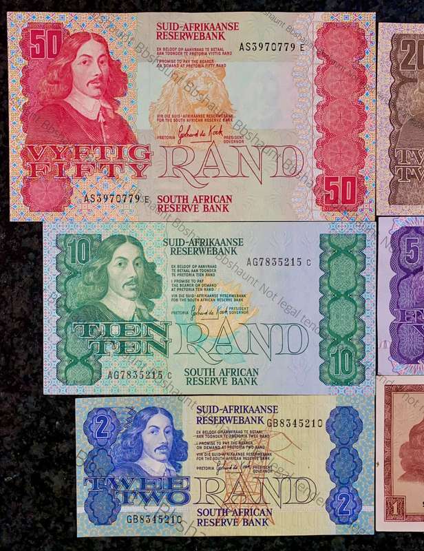 Complete Set GPC De Kock & decimals R50 TO R2 - Good Condition (R1 De Jongh 1967) (1 bid takes all)
