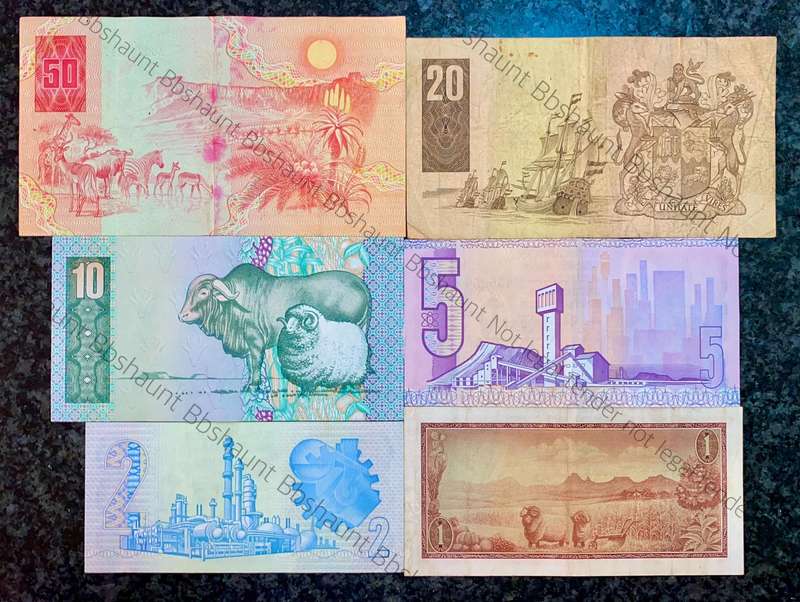Complete Set GPC De Kock & decimals R50 TO R2 - 1980s (R1 de Jongh 1975) (1 bid takes all)