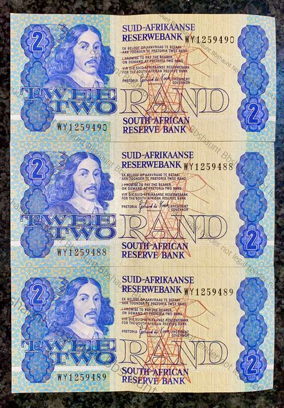Replacement Notes GPC De Kock R2 in seq WY1259490-489 aunc (1 bid takes all)