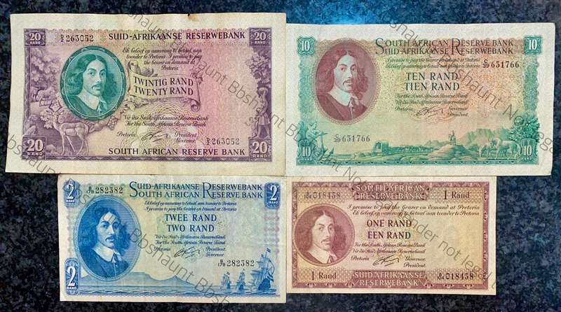 COMPLETE SET OF G.RISSIK & DECIMALS R20 TO R1 - FIRST ISSUE - 1962 BIG NOTES (1 BID TAKES ALL)