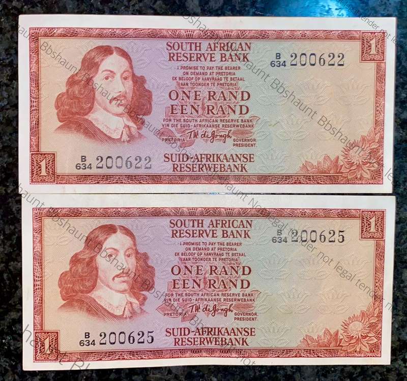 Tw De Jongh. R1 close in seq B200622 & 625 -- 3rd issue 1975 (1 bid takes all)