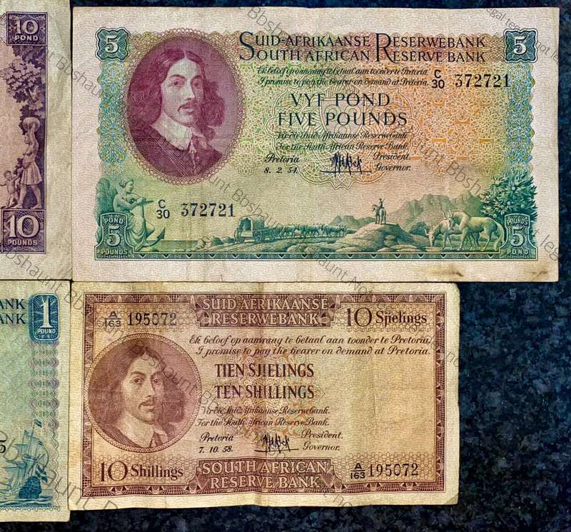 Mh De Kock set 10 pound to 10 shilling 1953-1958 (1 bid takes all)