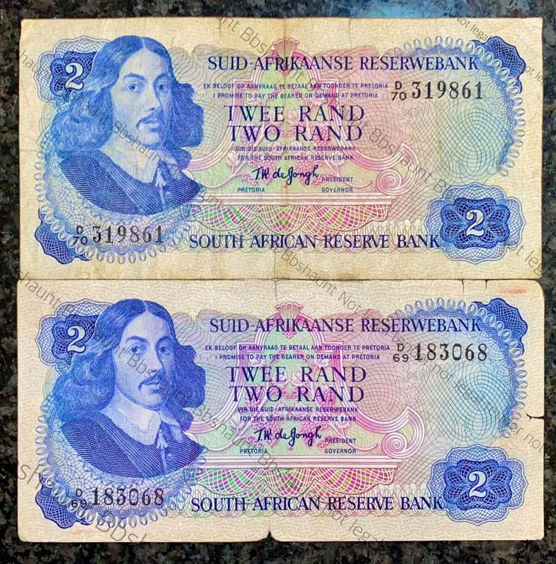 Tw De Jongh set R2 - springbuck wtm 2nd issue 1974 (1 bid takes all)