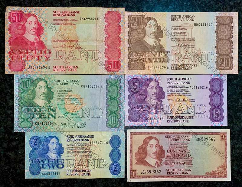 Complete Set CL Stals R50 to R2AA - 1st issue 1990 (R1 TW De Jongh)( 1 bid takes all )