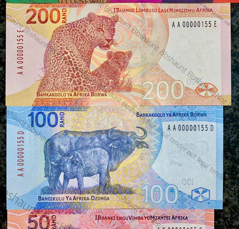 L Kganyago very low matching numbers -- AA00000155 --2023 unc in original S A Reserve bank folder