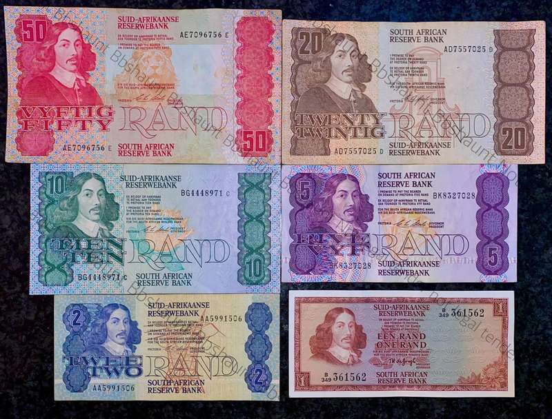 Complete Set CL Stals R50 to R2AA - 1st issue 1990 (R1 TW De Jongh)( 1 bid takes all )