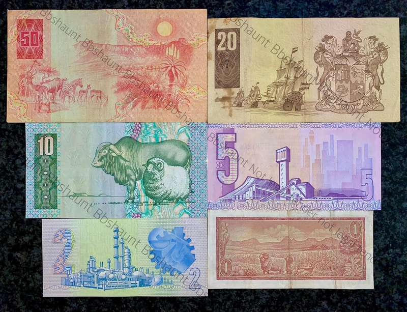Complete Set GPC De Kock & decimals R50 TO R2 - 1980s (R1 de Jongh 1975) (1 bid takes all)