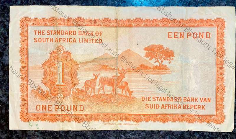 South West Africa 1 pound 15th June 1959 Standard Bank