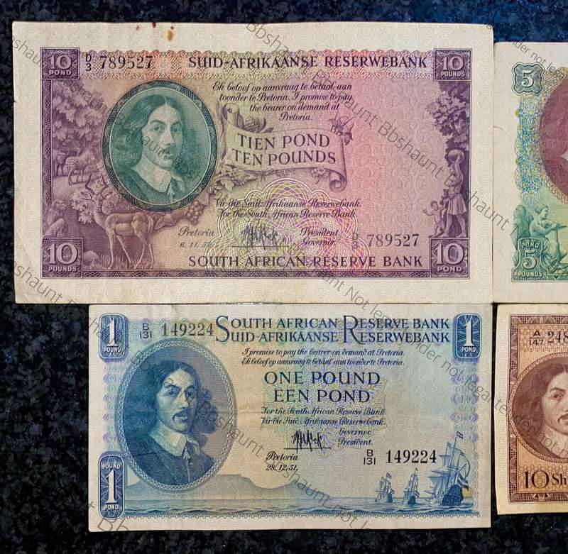 Mh De Kock. set 10 pound to 10 shillings 1951-1957 (1 bid takes all)