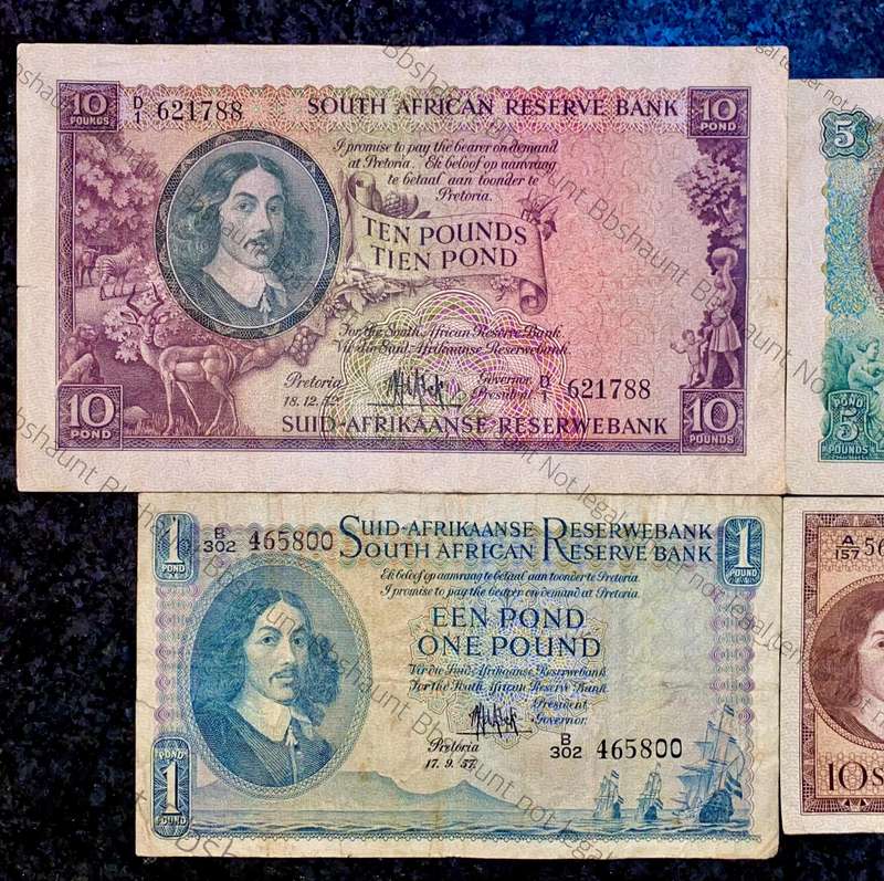 Mh De Kock. set 10 pound to 10 shillings 1952-1957-1958 (1 bid takes all)