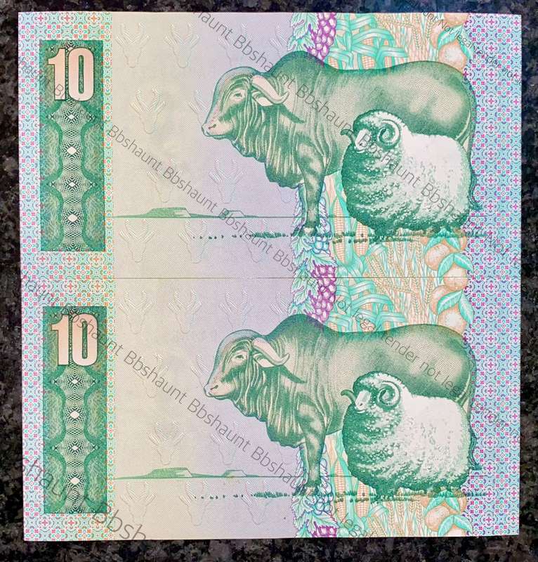 GPC De Kock. R10 in sequence BA9659774-773 aunc 3rd issue 1985 (1 bid takes all)
