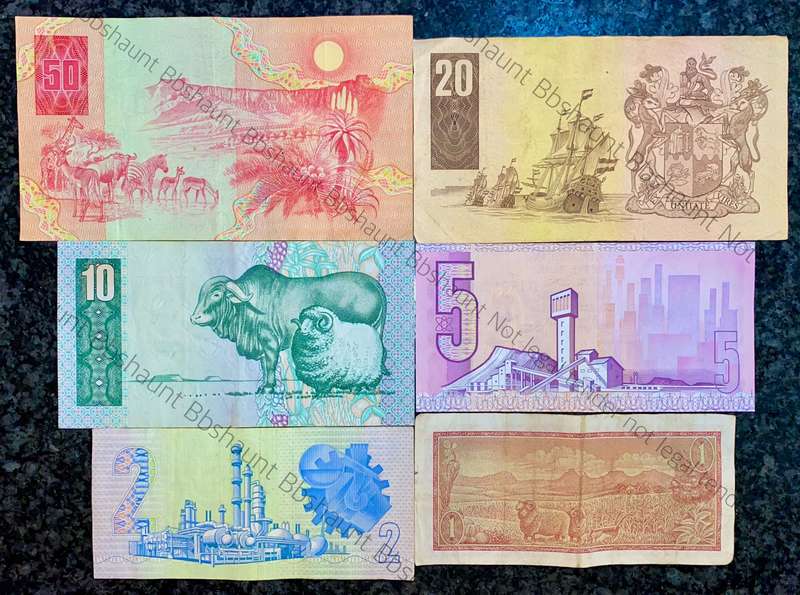 complete set GPC De Kock & decimals R50 TO R2 - 1980s(R1 de Jongh 1975)-(1 bid takes all)