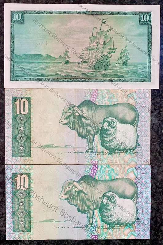 Set of R10 - Tw De Jongh 1967/78 - GPC De Kock 1985 (1 bid takes all)