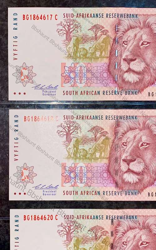 CL Stals. R50 in sequence BG1864617-618 & 620 -- 2nd issue 1992 unc-aunc(1 bid takes all)