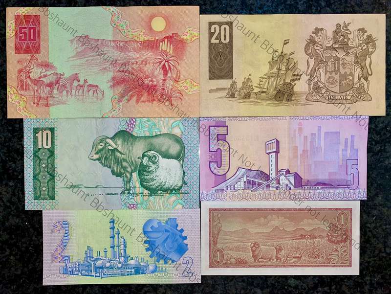 complete set gpc de kock & decimals unc-ef R50 TO R2 - 1980s(R1 de Jongh 1975)- (1 bid takes all)
