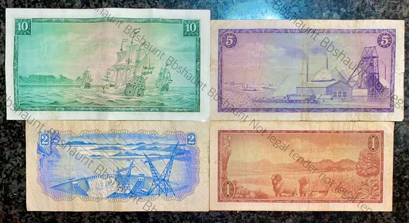 COMPLETE SET OF TW DE JONGH & DECIMALS R10 TO R1 - MOSTLY SPRINGBUCK WTM 1967-1975( 1 BID TAKES ALL)
