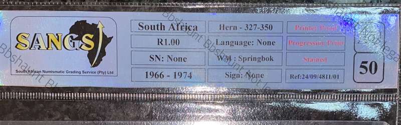 Springbuck wtm Graded R1 - TW De Jongh - Printers Proof Progression print 1966-1974 - SANGS
