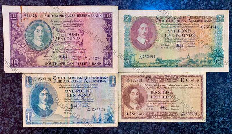Mh De Kock. set 10 pounds to 10 shillings 1955 & 1959 (1 bid takes all)