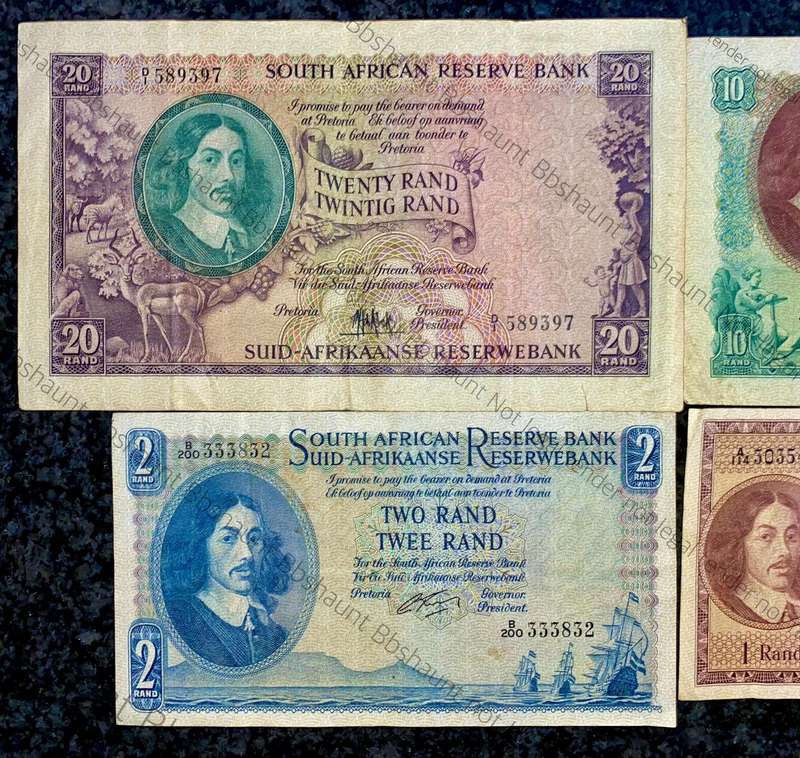 G Rissik & MH De Kock Set R20 to R1 -- 1st issue 1961/622 (1 bid takes all)