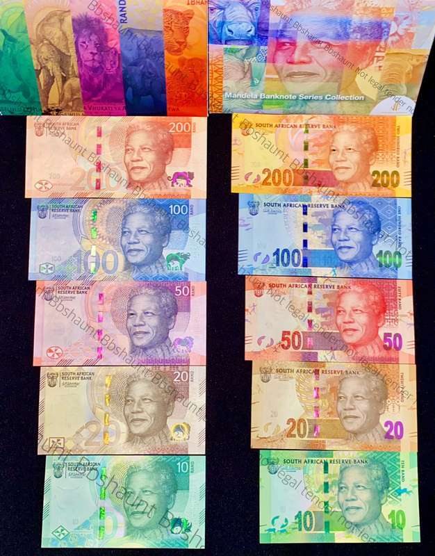 SOUTH AFRICA SET VERY LOW NO - L. KGANYAGO AA0000214 & G. MARCUS NM0000059 ( NELSON MANDELA SCARCE )