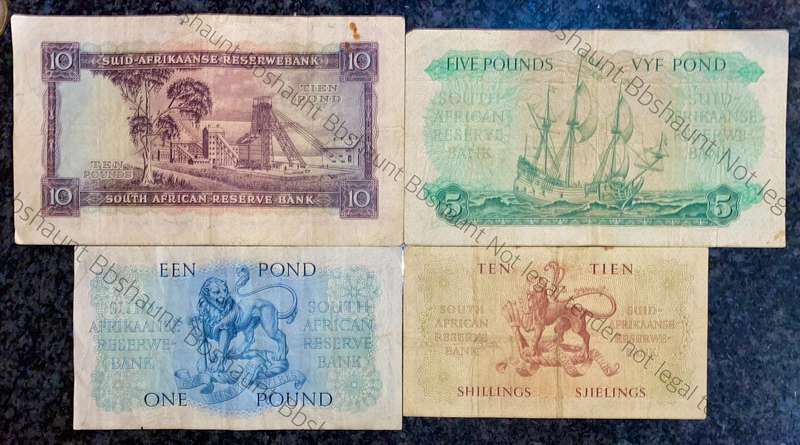Mh De Kock. set 10 pounds to 10 shillings 1952 & 1958 (1 bid takes all)