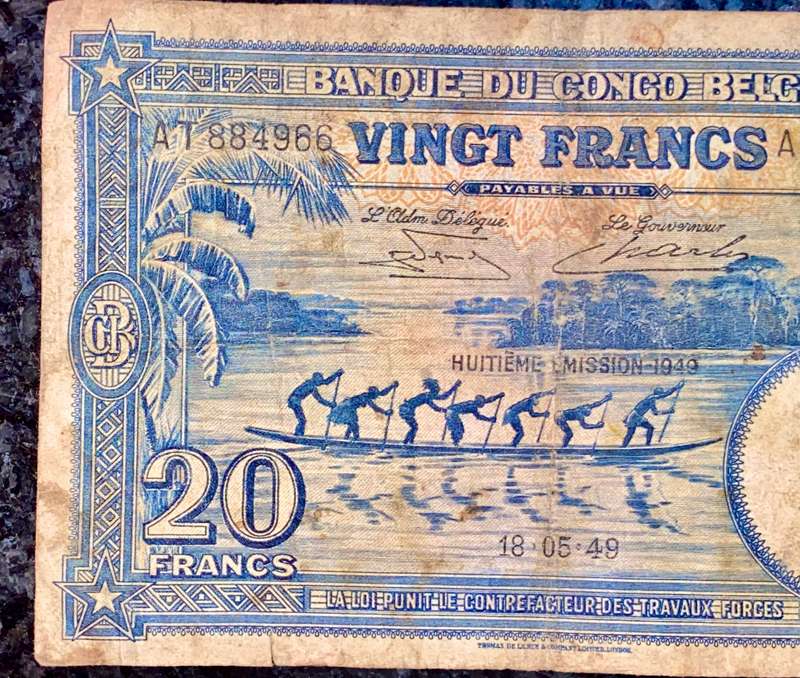 Belgium Congo 20 francs 18-05-1949 huitieme emission5