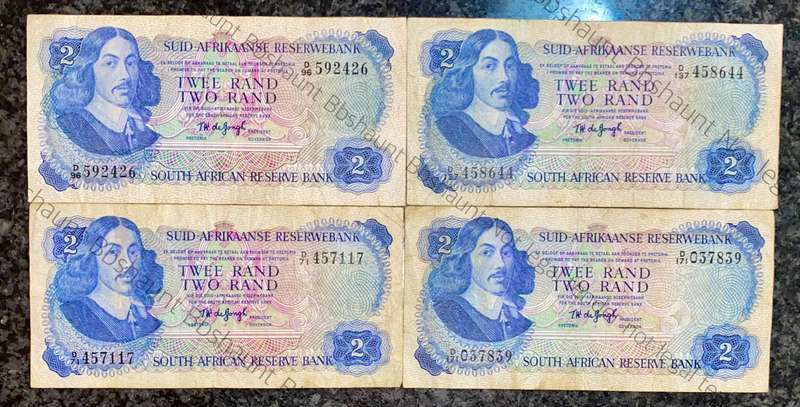 Tw De Jongh. R2 Springbuck & Van Riebeeck wtm 1974-1976 (1 bid takes all)