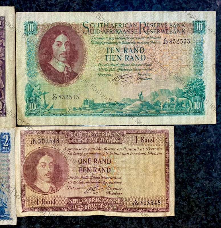 G Rissik & MH De Kock Set R20 to R1 -- 1st issue 1961/622 (1 bid takes all)