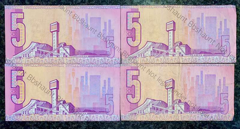 SET OF R5 NOTES VARIOUS GOVERNORS GPC DE KOCK 1980s & CL STALS 1990 (1 BID TAKES ALL )
