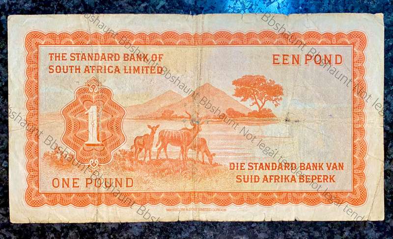 South West Africa 1 pound 15th June 1959 Standard Bank