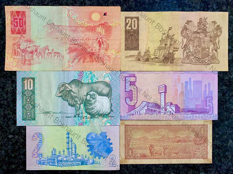 Complete Set GPC De Kock & decimals R50 TO R2 - 1980s (R1 de Jongh 1975) (1 bid takes all)