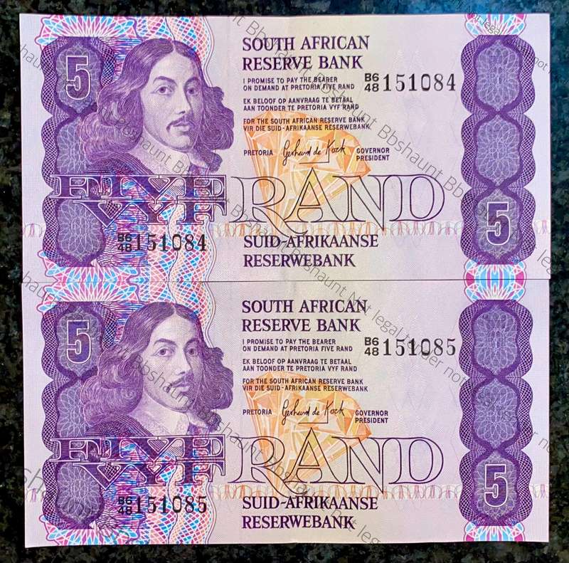 GPC De Kock. R5 in sequence B6 46/151084-085 -- 3rd issue 1984 (1 bid takes all)