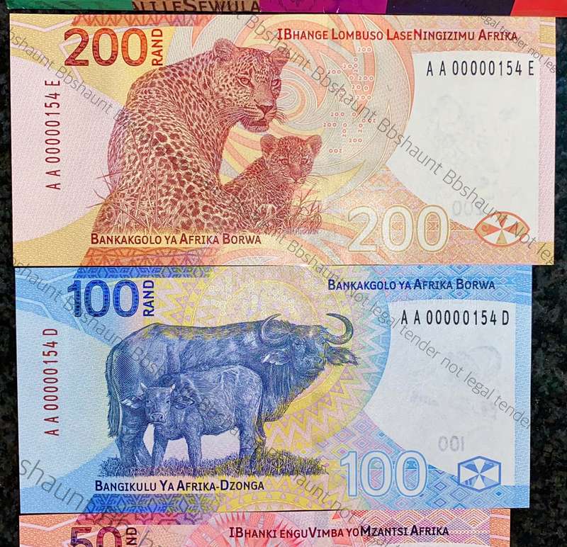 L Kganyago very low matching numbers -- AA00000154 --2023 unc in original S A Reserve bank folder