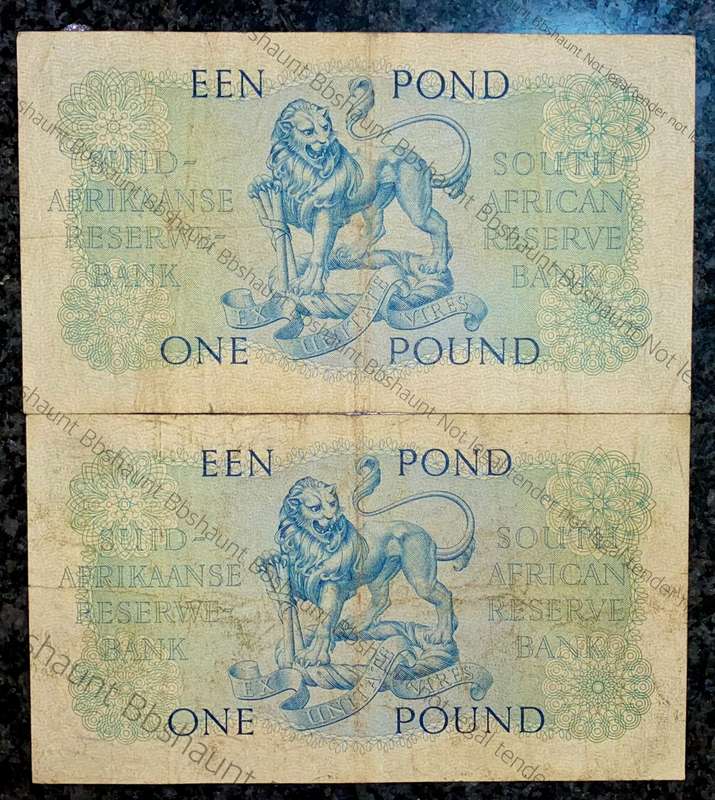 MH DE KOCK 1 POUND - B340 & B339 - THIRD ISSUE 1958(1 BID TAKES ALL)