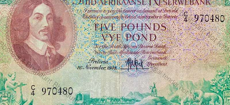 MH De Kock 5 pound 1948 - C4 second issue