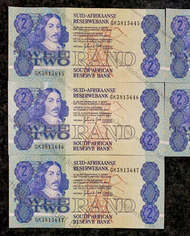 GPC De Kock. R2 in sequence GK3813645-649 aunc -- 3rd issue 1984 (1 bid takes all )