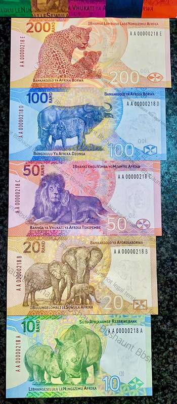L KGANYAGO AA VERY LOW MATCHING NUMBERS -- AA0000218 --2023 UNC IN ORIGINAL S A RESERVE BANK FOLDER