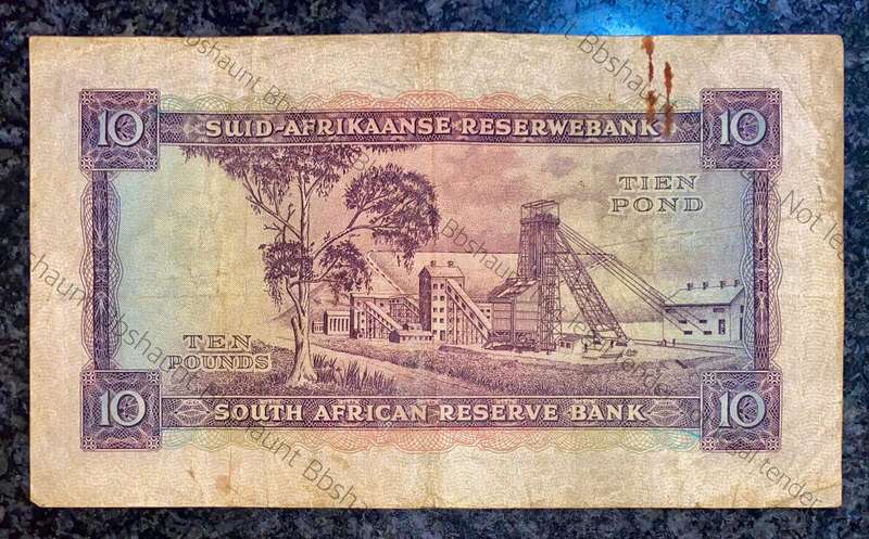 Mh De Kock. 10 pound Pretoria 6-11-1956 - D3