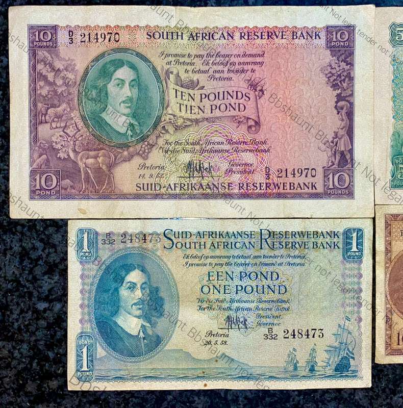 Mh De Kock set 10 pounds to 10 shillings 1953-1959 (1 bid takes all)