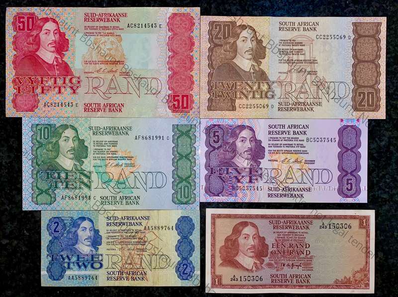 Complete Set CL Stals R50 to R2AA -- 1st issue 1990 (R1 TW De Jongh) (1 bid takes all)