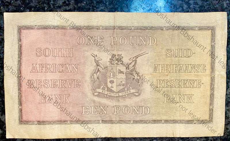 Mh De Kock. 1 pound Pretoria 13th November 1945 A147