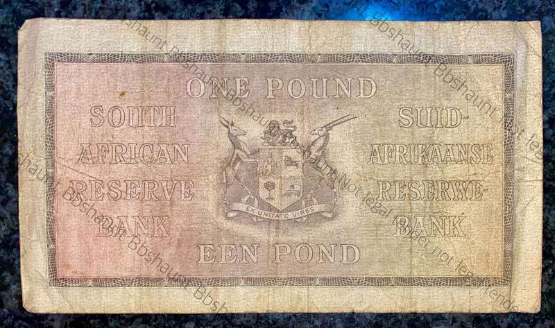Mh De Kock. 1 pound Pretoria 14th September 1945 - A150