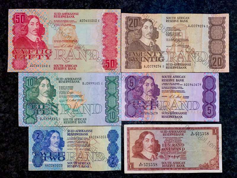 Complete Set CL Stals R50 to R2AA - 1st issue 1990 (R1 TW De Jongh)( 1 bid takes all )