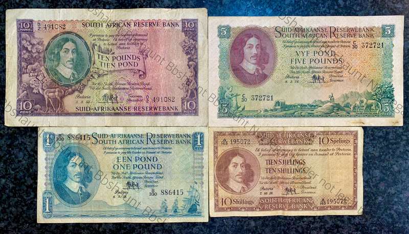 Mh De Kock set 10 pound to 10 shilling 1953-1958 (1 bid takes all)
