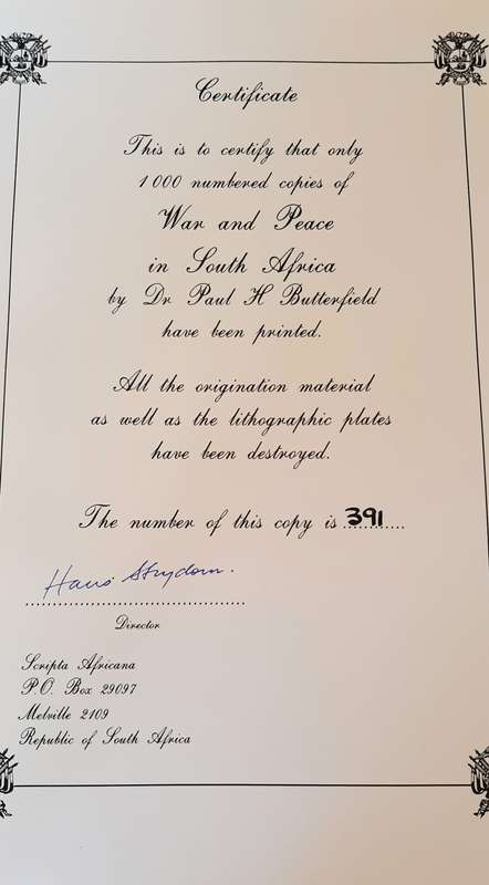**RARE: War & Peace in South Africa 1879-1881 (Signed : 1st Ed. 391/1000)**
