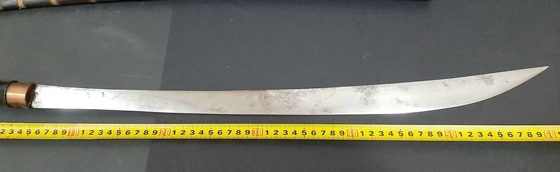 **RARE: Mid-20th Century Burmese 'Dha' Tribal Sword w/ Scabbard(0.97m).**
