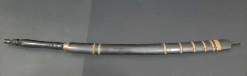 **RARE: Mid-20th Century Burmese 'Dha' Tribal Sword w/ Scabbard(0.97m).**