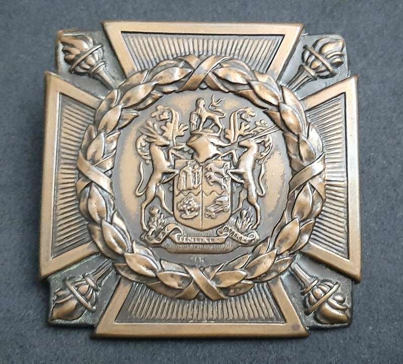 **RARE: WW2 UDF Serviceman's Copper 'Death Plaque' Escutcheon w/ Bolts.**